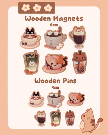 Wooden Magnets & Pins
