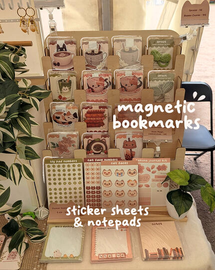 bookmarks, notepads and sticker sheets